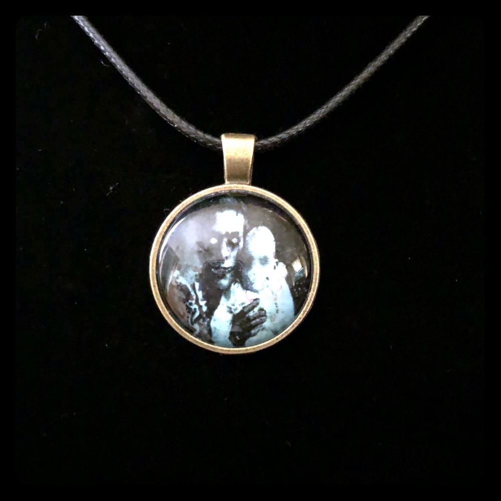 Goth inspired Mother and Child charm and necklace